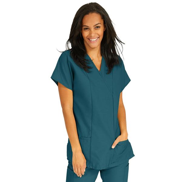 Shirt Scrub ComfortEase 8851 Crossover Unisex 3X Large Caribbean Blue Ea